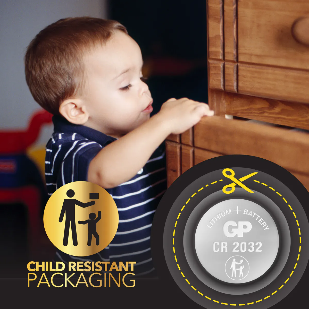 Batteri lithium GP CR2032 3,0V 1stk