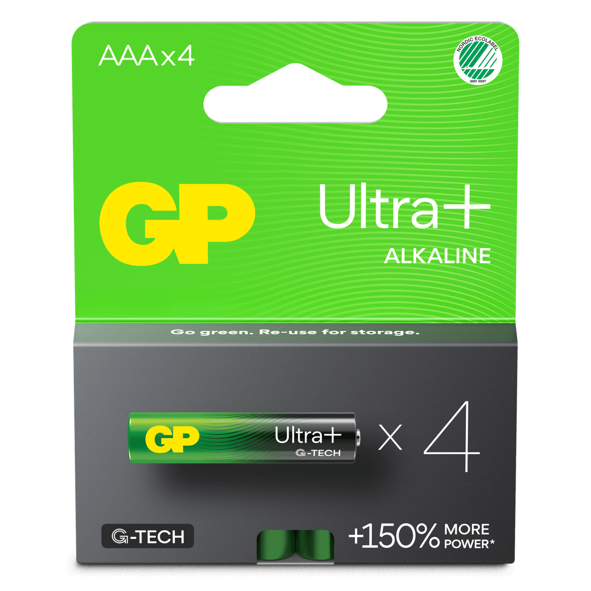 Batteri GP AAA (LR3) Ultra+alkaline 1,5V 4 stk
